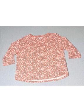 Chicos Long Sleeve Blouse Shirt Womens Size 4/XXL Red Animal Print Long...